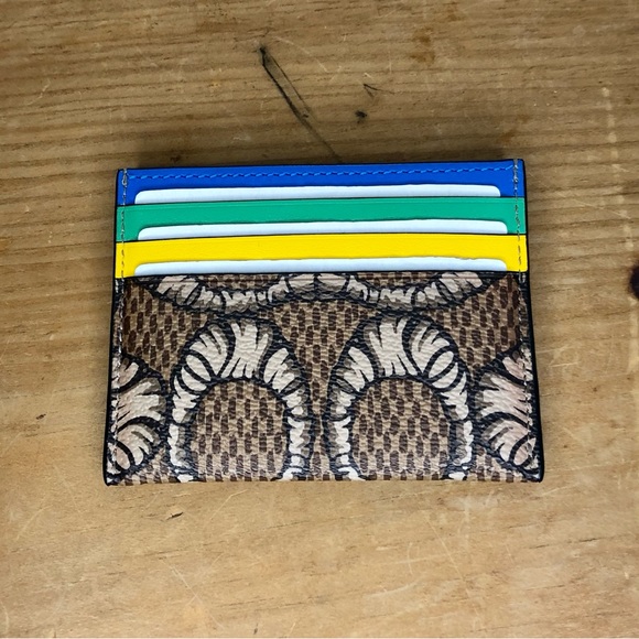 New Coach X Michael B. Jordan Card Case In Mummified Signature Canvas - Picture 2 of 3